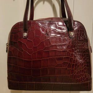 Versace Red Croc Embossed Handbag